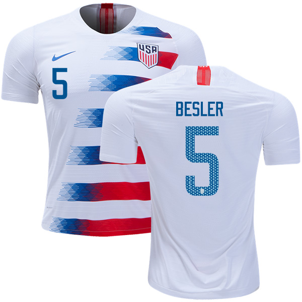 USA #5 Besler Home Soccer Country Jersey - Click Image to Close